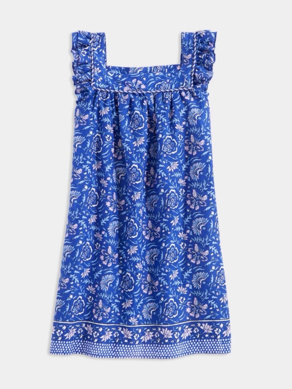 Vineyard Vines Girl’s Flutter Sleeve Dress Floral Ocean Breeze Size M 10/12